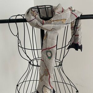 Elegant Black and White Patterned Scarf